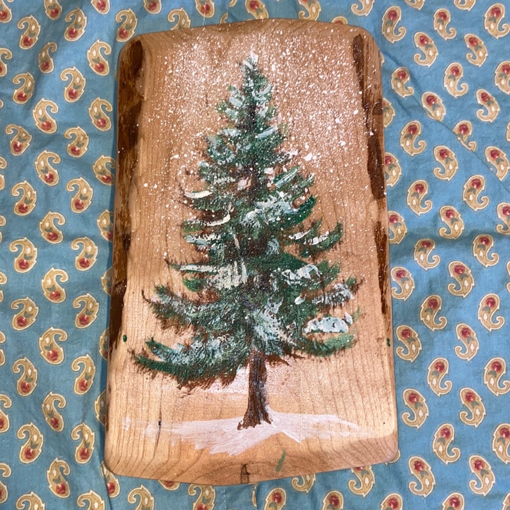 CHRISTMAS TREE WALL PLAQUE NWOT HAND PAINTED
